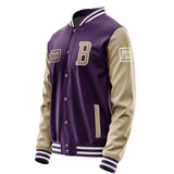 Custom Purple Light Khaki Jacket JA070725071818252518