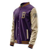 Custom Purple Light Khaki Jacket JA070725071917252517