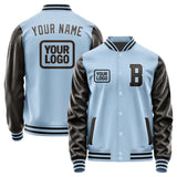 Custom Light Blue Brown Jacket