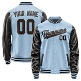 Custom Light Blue Brown Jacket