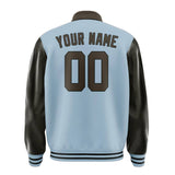 Custom Light Blue Brown Jacket