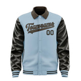 Custom Light Blue Brown Jacket