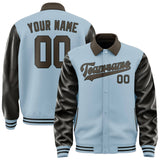 Custom Light Blue Brown Jacket
