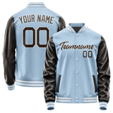 Custom Light Blue Brown Jacket