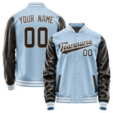 Custom Light Blue Brown Jacket