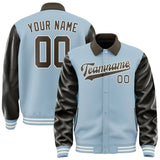 Custom Light Blue Brown Jacket