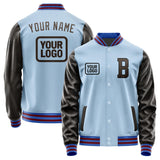 Custom Light Blue Brown Jacket