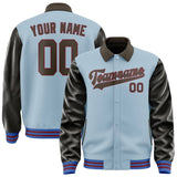 Custom Light Blue Brown Jacket
