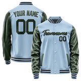 Custom Light Blue Dark Green Jacket JA0808060817B21706