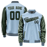 Custom Light Blue Dark Green Jacket