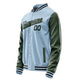 Custom Light Blue Dark Green Jacket JA0808060817B31706