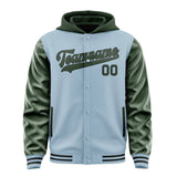 Custom Light Blue Dark Green Jacket