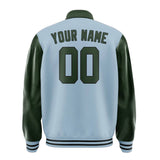 Custom Light Blue Dark Green Jacket