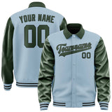 Custom Light Blue Dark Green Jacket