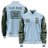 Custom Light Blue Dark Green Jacket