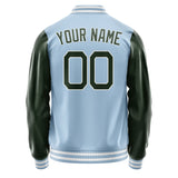 Custom Light Blue Dark Green Jacket JA0808060817B21706