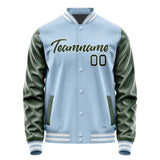 Custom Light Blue Dark Green Jacket JA0808060817B21706