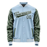 Custom Light Blue Dark Green Jacket JA0808060818B31806