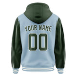Custom Light Blue Dark Green Jacket