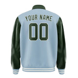 Custom Light Blue Dark Green Jacket