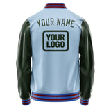 Custom Light Blue Dark Green Jacket JA080806091517060617