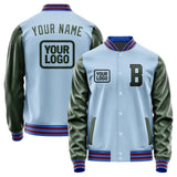 Custom Light Blue Dark Green Jacket