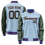 Custom Light Blue Dark Green Jacket