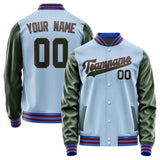 Custom Light Blue Dark Green Jacket JA0808060915B31506