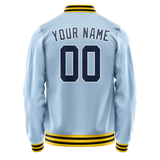 Custom Light-Blue Royal Solid Color Varsity Letterman Jacket