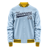 Custom Light-Blue Royal Solid Color Varsity Letterman Jacket