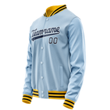 Custom Light-Blue Royal Solid Color Varsity Letterman Jacket