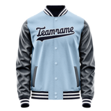 Custom Light-Blue Navy Solid Color Varsity Letterman Jacket