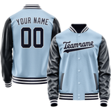Custom Light-Blue Navy Solid Color Varsity Letterman Jacket