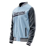 Custom Light-Blue Navy Solid Color Varsity Letterman Jacket
