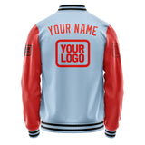 Custom Light Blue Orange Red Jacket JA080812081717121217