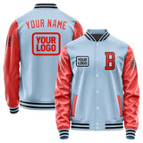 Custom Light Blue Orange Red Jacket