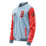 Custom Light Blue Orange Red Jacket JA080812081717121217