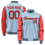 Custom Light Blue Orange Red Jacket