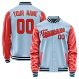 Custom Light Blue Orange Red Jacket