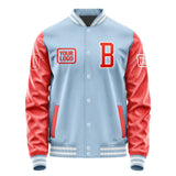 Custom Light Blue Orange Red Jacket JA080812081818121218