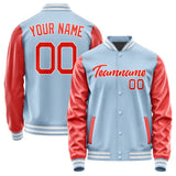 Custom Light Blue Orange Red Jacket