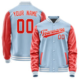 Custom Light Blue Orange Red Jacket