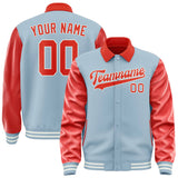 Custom Light Blue Orange Red Jacket
