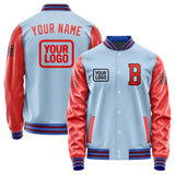 Custom Light Blue Orange Red Jacket