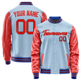 Custom Light Blue Orange Red Jacket