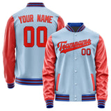 Custom Light Blue Orange Red Jacket