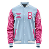 Custom Light Blue Pink Jacket JA080813081818131318