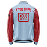 Custom Light Blue Red Jacket JA080814081717141417