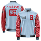 Custom Light Blue Red Jacket