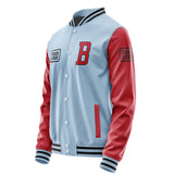 Custom Light Blue Red Jacket JA080814081717141417